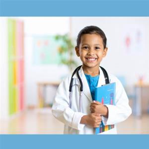 child dressed as a doctor