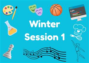 graphic on blue background